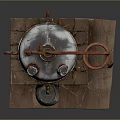 Vintage Distillation Apparatus With Metal Container Copper Coil Brick Base And Small Metal Can