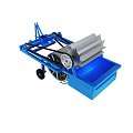 Blue Industrial Mechanical Equipment With Roller Wheels And Container Structure 3d model