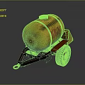 Industrial Equipment Yellow Oil Tank Trailer With Red Lettering BREND And Wheels