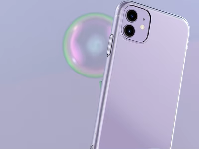 Purple Modern Smartphone Back Side With Dual Camera Setup And Sleek Body Design 3d model