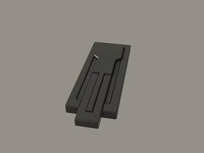 Black Elongated Mechanical Component With Sleek Design And Structured Grooves 3d model