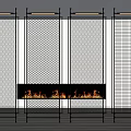 Modern Metal Mesh Room Dividers With Black Frame And Warm Ambient Lighting
