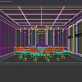 High End Modern Private Dining Room With Large Round Table And Elegant Interior Decoration