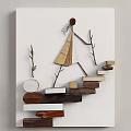 Creative Handmade Wall Decor With Wooden Blocks Branches And Human Figure Design