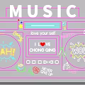Neon Decorative Lights For Music Party With Vibrant Colorful Letter Designs