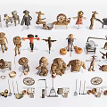 Modern Scarecrow Farming Sick Scarecrow Combination Scarecrow Country Sick Farming Tools Country Dummy 3d model