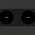 Gray Speaker Cabinet with Two Large Black Speakers and Four Small Circular Ports