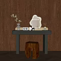 Dressing table stool cosmetics 3d model