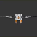 Character's White And Orange Mechanical Wings With Spiked Structures And Reflection