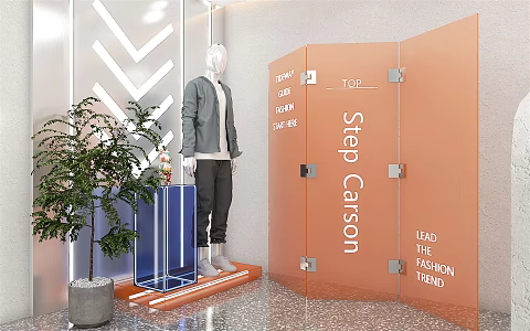 Modern model menswear window 3d model