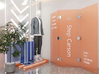 Modern model menswear window 3d model