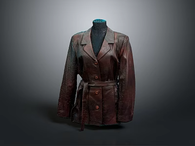 outerwear leather outerwear leather outerwear long coat bat shirt costume fashion 3d model