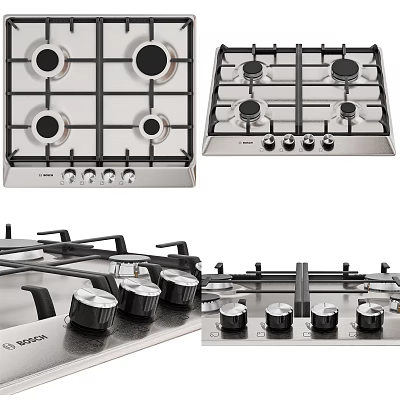 modern gas stove gas stove kitchen appliances 3d model