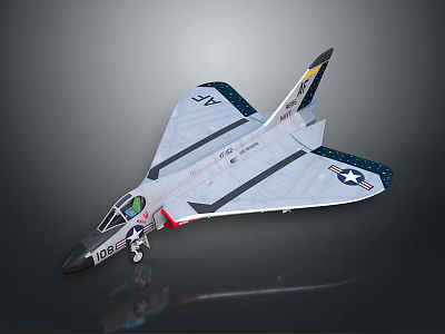 Detailed US Navy Aerospace Model Aircraft With Star Logo And Military Design 3d model