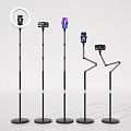 Modern Adjustable Floor Stands With Display Screens Lighting And Varied Designs