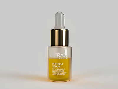 Lerac Premium Facial Serum In Transparent Bottle With Gold Dropper 3d model