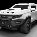 White ZAVOD SUV With Futuristic Angular Body Front Grille And Large Off Road Tires