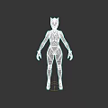 Futuristic Female Robot Character With Sleek Metallic Body And Mechanical Armor Design