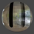 Innovative Spherical Play Equipment With Silver Black Design And Blue Glowing Floating Elements