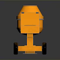 Orange Portable Concrete Mixer With Mixing Drum Control Panel And Wheeled Base 3d model