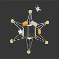Space Exploration Lander With Metallic Structure Solar Panels And Landing Legs 3d model