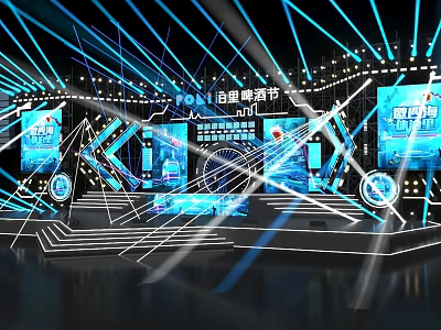 Modern Stage Design With Dynamic Lighting Digital Screens And FONI Beer Festival 2024 3d model