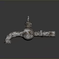 Vintage Rusty Metal Water Faucet as Essential Daily Household Necessity
