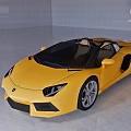 Yellow Luxury Convertible Sports Car With Black Top Silver Wheels And Sleek Design