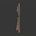 Wooden And Stone Decorative Branches In Various Colors Natural Shapes With Reflections On Black Background