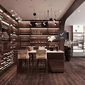 Luxury Wooden Liquor Store Interior With Full Wine Collection Display And Comfortable Tasting Area