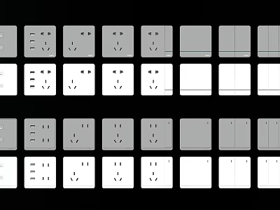 Various Modern Electrical Switch Panels With Sockets And Different Designs For Home Use 3d model