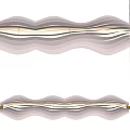Modern Wavy White Chandelier with Illuminated Fabric Shade and Metal Support Rods