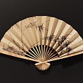 Traditional Chinese Fan Pendant Two Decorative Fans With Bamboo Leaf Pattern Calligraphy And Tassel Decoration