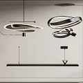 Modern Pendant Lights Featuring Circular And Linear Geometric Designs With Metal Frames 3d model