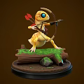 Modern Game Character Gecko Warrior Cartoon Gecko Warrior 3d model