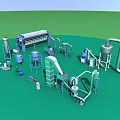 Industrial Processing Equipment System With Reactors Filters Tanks And Pipes