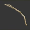 Light Brown Twig Like Object With Textured Surface And Curved Shape On Dark Background 3d model