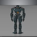 Blue Armored Mech Warrior Robot Character With Mechanical Structure And Core Design 3d model