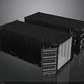 Black Container Truck With Open Door And White Interior For Transportation