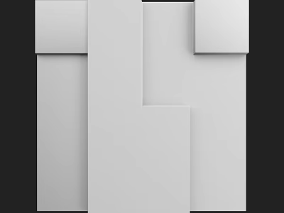 Modern White Wall Design With Geometric 3D Square Panels And Clean Lines 3d model