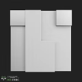 Modern White Wall Design With Geometric 3D Square Panels And Clean Lines