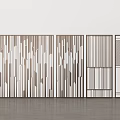 Modern Minimalist Room Dividers With Striped And Geometric Patterns In Brown And White Tones