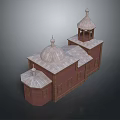 Traditional Architecture with Red Walls White Roofs Domes and Towers Structure