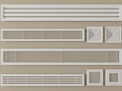 Different Air Conditioner Vents With Various Designs And Styles For Home 3d model