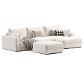 Modern Minimalist Fabric Double Seater Sofa With Soft Pillows Throw Blankets And Various Color Choices