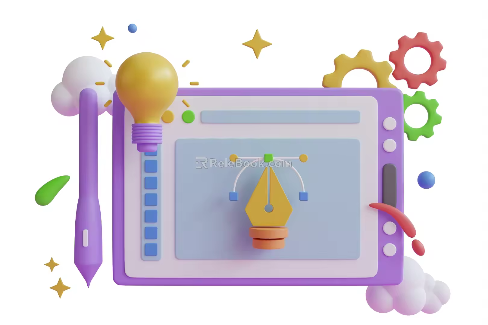 Modern Smart Sketchpad Cartoon Sketchpad 3d model