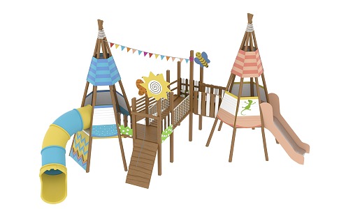 Modern Slide Children Indian Tent Slide 3d model