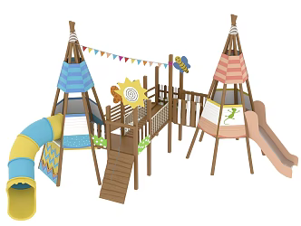Modern Slide Children Indian Tent Slide 3d model