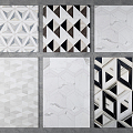 Modern floor tile stone mosaic 3d model