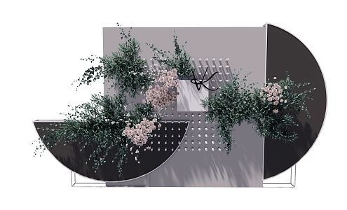 Modern Greening Wall Shrub 3d model